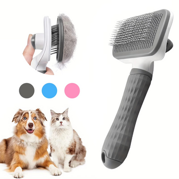 Self-Cleaning Slicker Brush – One-Click Hair Removal
